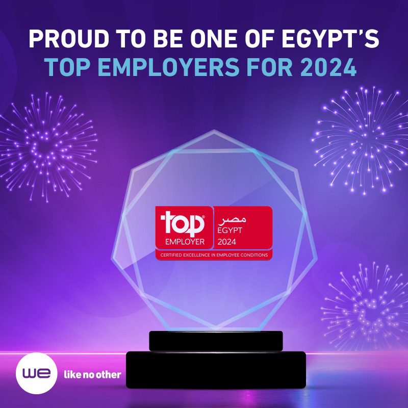 المصرية للاتصالات تحصل علي جائزة أفضل بيئة عمل "Top Employer" لعام 2024