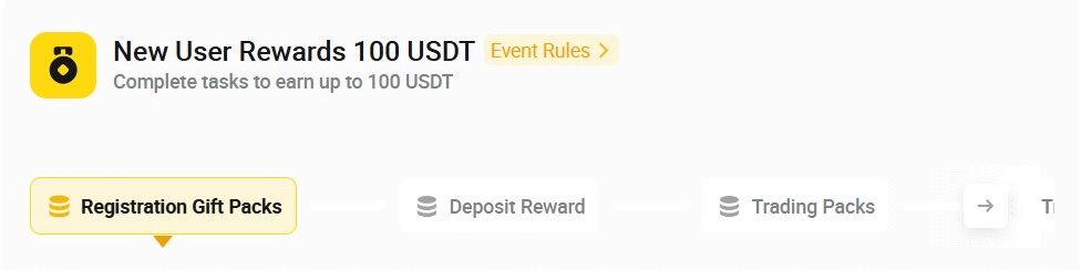 مكافأة تسجيل بقيمة 100 USDT بدون حد + صندوق تحدي المخاطر العالية بقيمة 8000 USDT